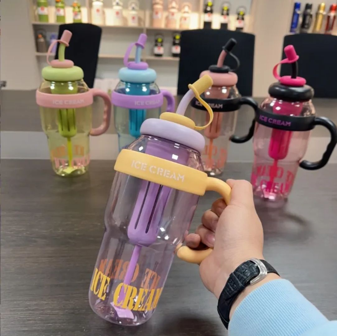 MK Ice Cream Sipper Bottle with Straw &amp; Handle (Kids Juice Cup)