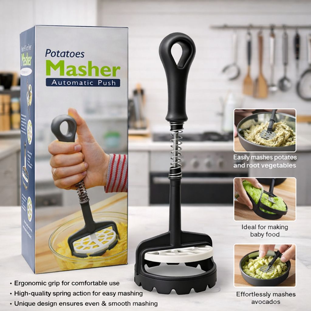 Automatic Push Potato Masher – Effortless Smooth Mashing