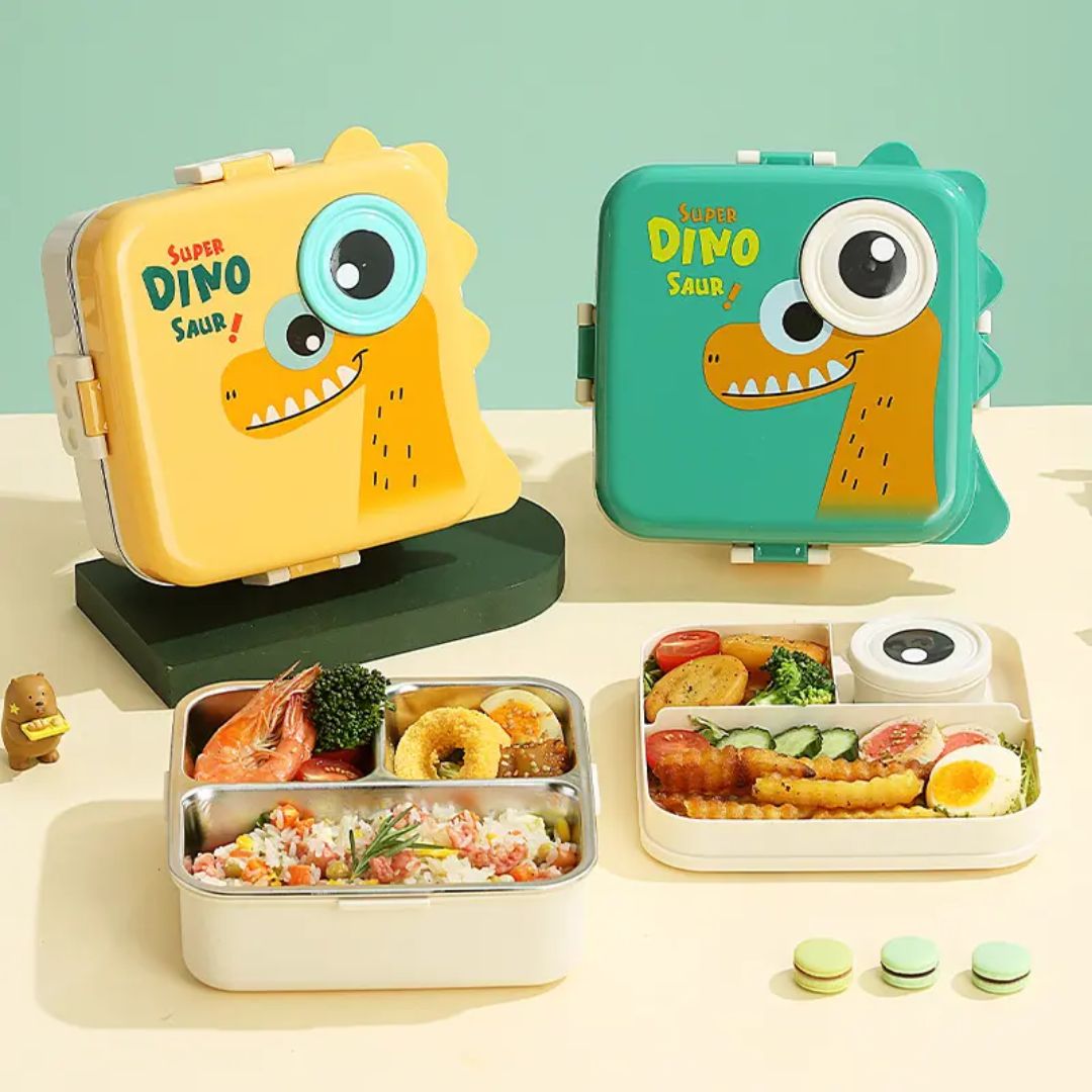 Kids Dinosaur Lunch Box with Compartments | Leak-Resistant Bento Box